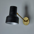 V3398 1960s Carl Thore Perforated Black and Brass Wall Lamp 5.jpg