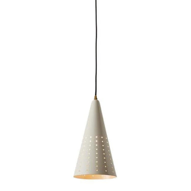 1950s Italian White Perforated Cone Pendant Attributed to Gino Sarfatti_1.jpg