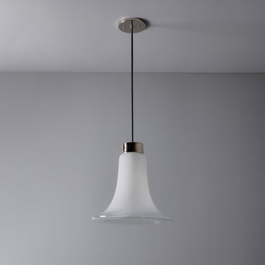 V3474 Medium 1960s Vistosi Model #L261 'Comare' Blown Murano Glass & Metal Suspension Lamp