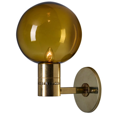 V3458 Pair of 1960s Hans Agne Jakobsson #V149 Glass & Brass Wall Lamps for Markaryd 1.1.jp
