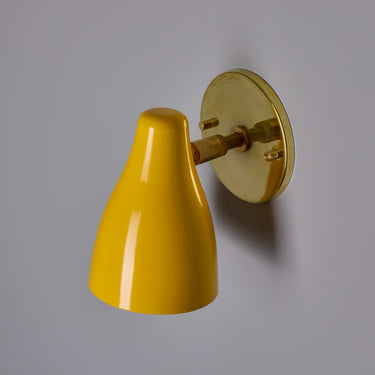 V3479 1950s Yellow Painted Metal & Brass Wall Lamp Attributed to Stilnovo 17.jpg