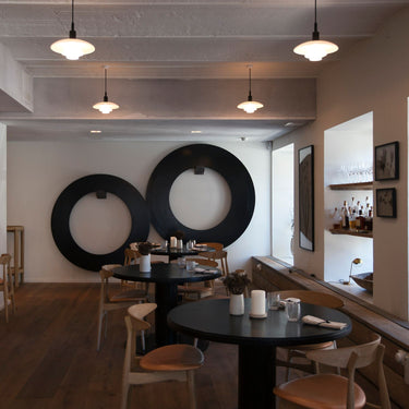 Poul Henningsen 'PH 3/2' Glass Pendant for Louis Poulsen Two enlighten black lifestyle