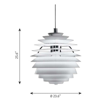 Monumental Poul Henningsen 'PH Louvre' Suspension Lamp for Louis Poulsen Two Enlighten dimensions