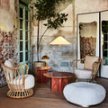 Paavo Tynell 9209 Brass and Rattan Table Lamp sunroom inspiration