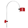 Joe Colombo model #1158 'Coupe' wall lamp in scarlet red for Oluce Two Enlighten Los Angel