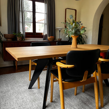 prouve em table detail black legs and oak top