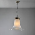 V3473 1960s Vistosi Model #L261 'Comare' Blown Murano Glass & Metal Suspension Lamp Two En