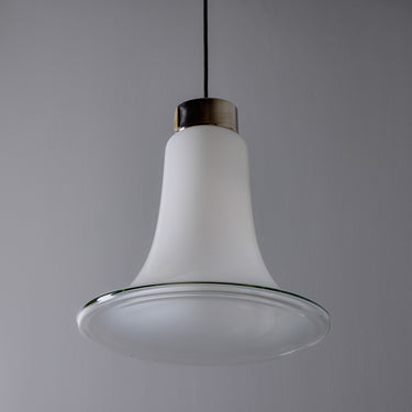 V3474 Medium 1960s Vistosi Model #L261 'Comare' Blown Murano Glass & Metal Suspension Lamp
