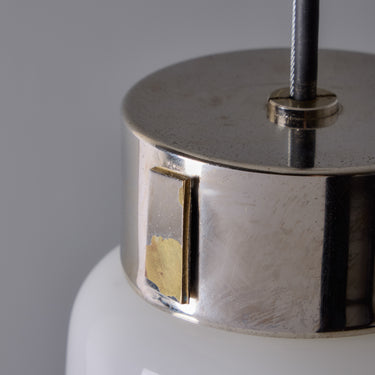 V3474 Medium 1960s Vistosi Model #L261 'Comare' Blown Murano Glass & Metal Suspension Lamp