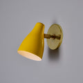V3479 1950s Yellow Painted Metal & Brass Wall Lamp Attributed to Stilnovo 9.jpg