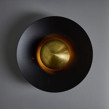 M5880 Gabi Perforated Brass Dome & Black Painted Metal Flush Mount Alvaro Benitez Two Enli