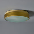 V3483 Large 1960s G.C.M.E. Brass & Textured Glass Flush Mount 3.jpg