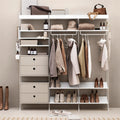 Beige and ash String Set of Drawers string furniture beige and white closet configuration.