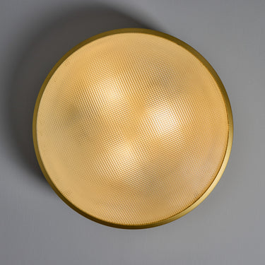 V3483 Large 1960s G.C.M.E. Brass & Textured Glass Flush Mount 15.jpg