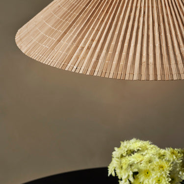 1972 pendant bamboo shade detail gubi two enlighten