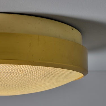 V3483 Large 1960s G.C.M.E. Brass & Textured Glass Flush Mount 11.jpg