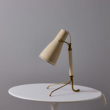 V3492 1950s ASEA Model E 1271 Perforated Metal & Brass Tripod Table Lamp 14.jpg