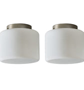 V3469 1940s Paavo Tynell Model #2024 Glass & Metal Flush Mount for Taito Oy 0.jpg
