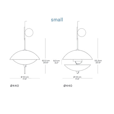 Ahm and Lund Clam Glass Pendant for Fritz Hansen Small Dimensions.jpg