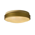 V3483 Large 1960s G.C.M.E. Brass & Textured Glass Flush Mount 1.jpg