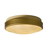 V3483 Large 1960s G.C.M.E. Brass & Textured Glass Flush Mount 1.jpg