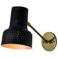 V3398 1960s Carl Thore Perforated Black and Brass Wall Lamp 1b.jpg