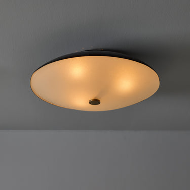 V3537 1950s Stilnovo Opaline Glass & Black Metal Ceiling Lamp 5.jpg