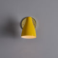 V3479 1950s Yellow Painted Metal & Brass Wall Lamp Attributed to Stilnovo 2.jpg