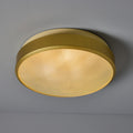 V3483 Large 1960s G.C.M.E. Brass & Textured Glass Flush Mount 6.jpg