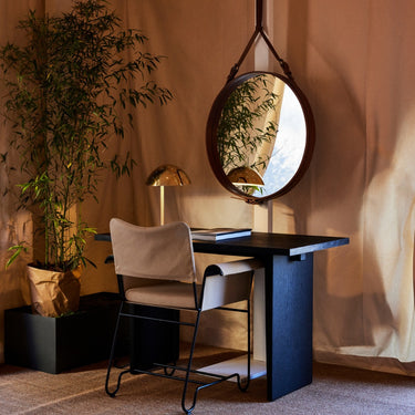 Paavo Tynell 9209 Brass and Rattan Table Lamp for GUBI at Two Enlighten detail table lamp
