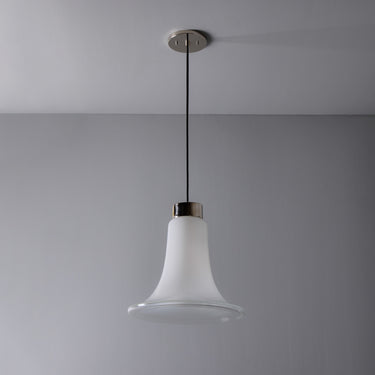 V3474 Medium 1960s Vistosi Model #L261 'Comare' Blown Murano Glass & Metal Suspension Lamp