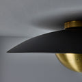 M5880 Gabi Perforated Brass Dome & Black Painted Metal Flush Mount Alvaro Benitez Two Enli