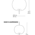 kushi pendant suspension light dimensions small and large versions