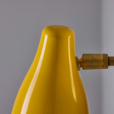 V3479 1950s Yellow Painted Metal & Brass Wall Lamp Attributed to Stilnovo 15.jpg