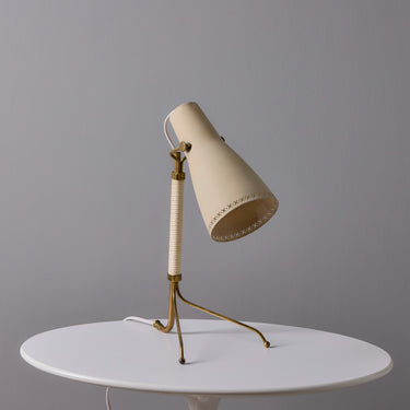 V3492 1950s ASEA Model E 1271 Perforated Metal & Brass Tripod Table Lamp 5.jpg