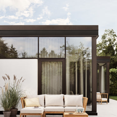 Fritz Hansen Tradition Teak Pouf outdoor furniture two enlighten