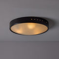 V3495 1960s Stilnovo Perforated Black Metal & Opaline Glass Flush Mounts 4.jpg