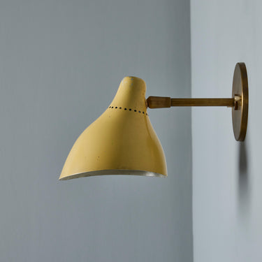 V3307 1950s Perforated Painted Metal & Brass Wall Lamp Attributed to Stilnovo 9.jpg