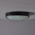 V3495 1960s Stilnovo Perforated Black Metal & Opaline Glass Flush Mounts 7.jpg