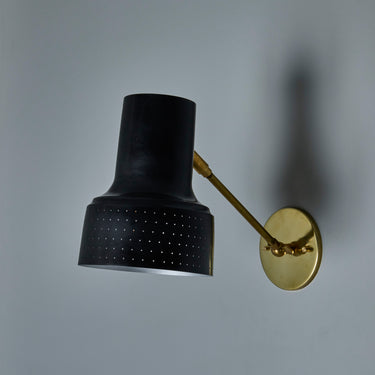 V3398 1960s Carl Thore Perforated Black and Brass Wall Lamp 14.jpg
