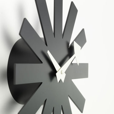 George nelson Modern wall clock with black geometric design on a white background
