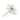 Small white umbrella with brown ribs on a white background