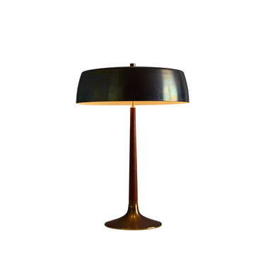 1960s Svend Aage Holm-Sorensen Model #4109 Brass & Wood Table Lamp