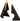 Two triangular brass bookend sulptures, one with a gold accent, on a white background
