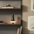 Dimmable portable Tomoshi light on bookcase