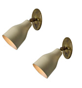 v3429 1950s Giuseppe Ostuni White Metal and Brass Articulating Sconces for Olucepair of 19