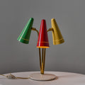 V3490 Rare 1950s Angelo Ostuni Multicolored 3-Shade Table Lamp for O-Luce 7.jpg