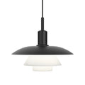 Poul Henningsen 'PH 5/5' pendant lamp for Louis Poulsen two enlighten black and glass