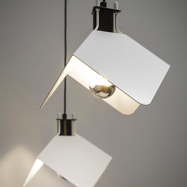 triedro white metal pendant stilnovo