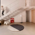 pearls black and cream rug